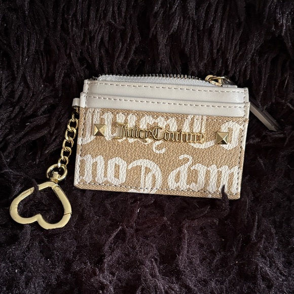 Juicy Couture Accessories - Juicy Couture Beige and White Card Holder